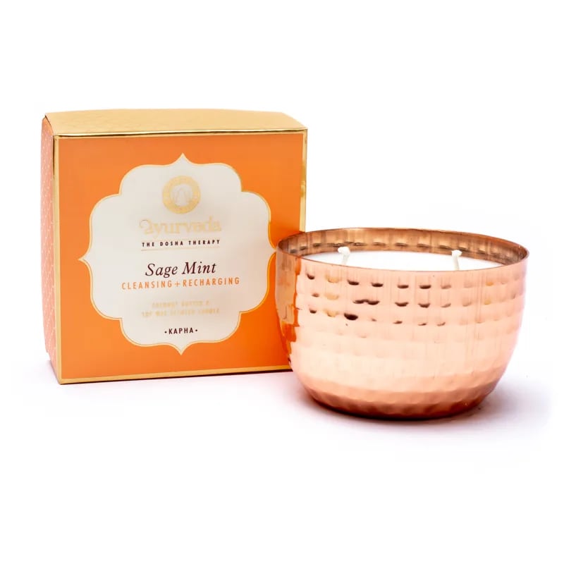 Kapha Salbei Minze 2 Docht Duftkerze im Glas