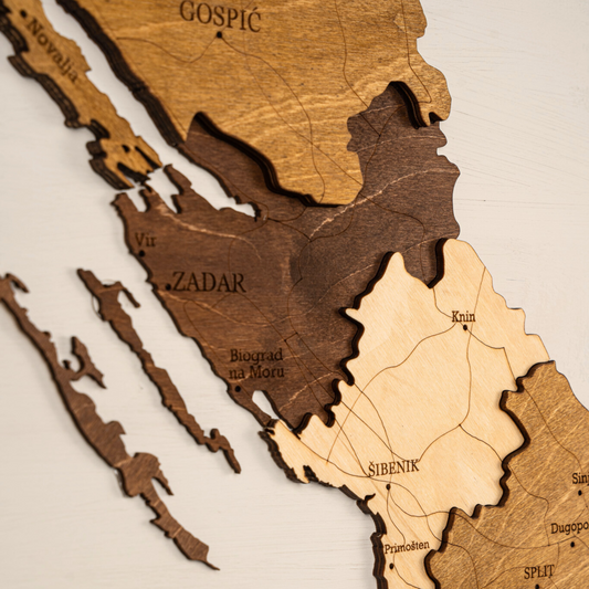 Croatia 3D Wooden Map