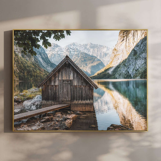 Obersee Boathouse, Bavaria – Fine Art Alpine Wall Print